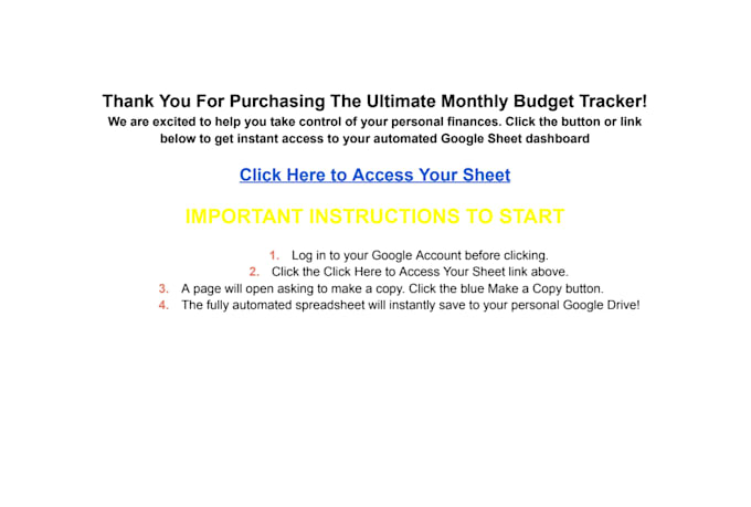 provide an ultimate automated monthly budget tracker and dashboard